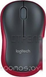 Мышь Logitech M185 (черный/красный)