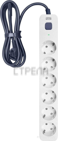 Стабилизатор Powercom SP-06W (1.8м, 6 розеток, белый/серый)